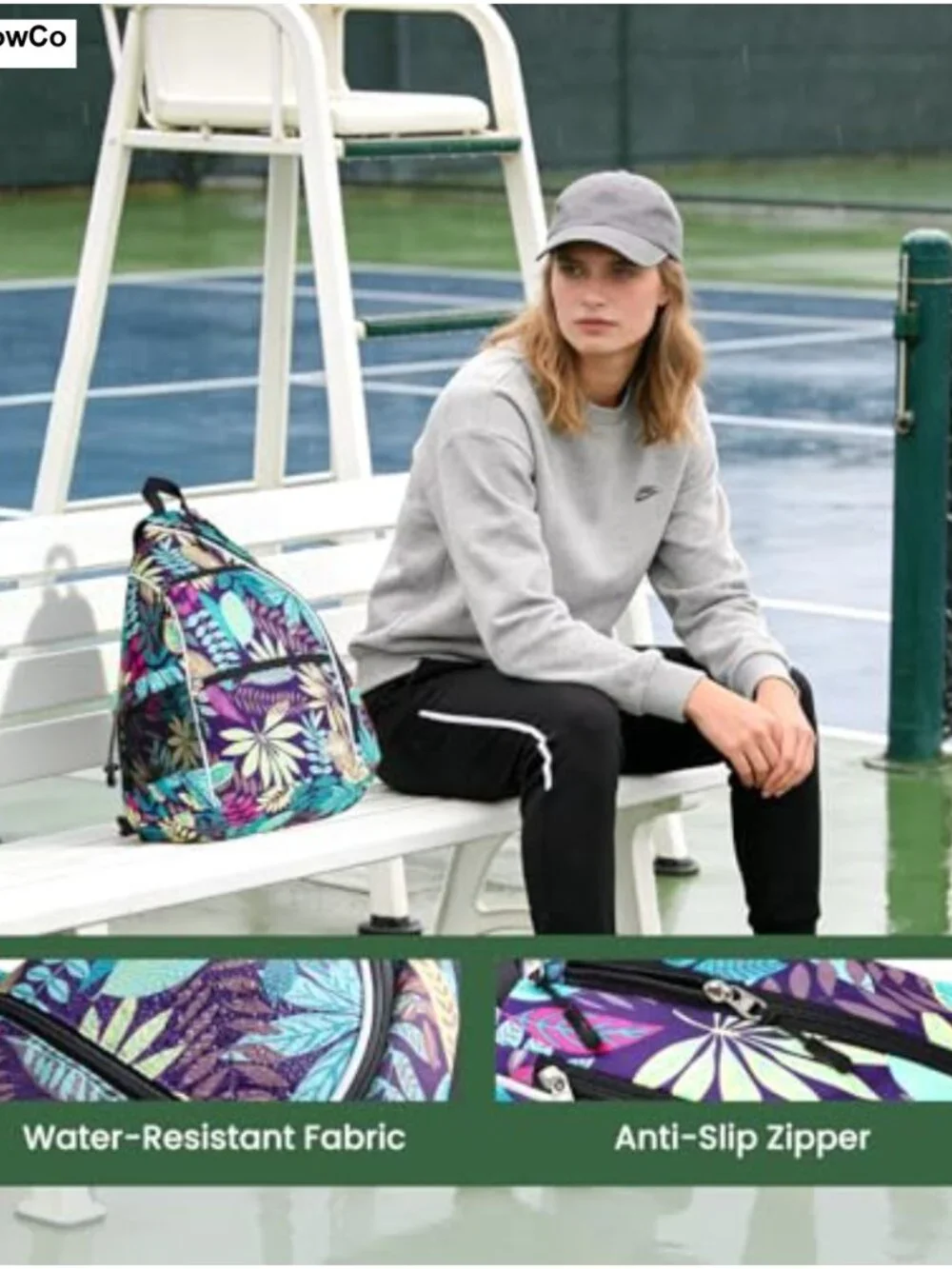 Convertible Pickleball Backpack Sling Bag Padded Laptop Sleeve Water Repellent